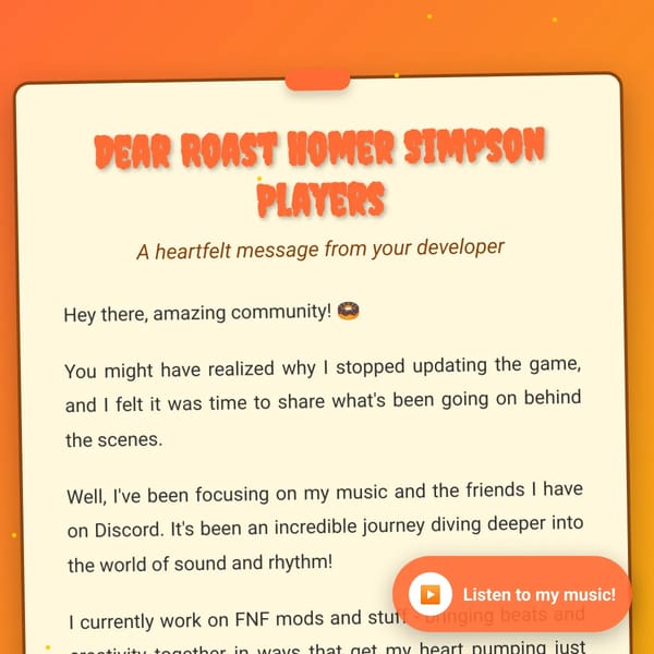 A Letter to the Roast Homer Simpson Community