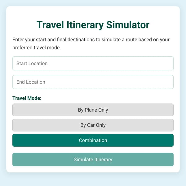 Travel Itinerary Simulator