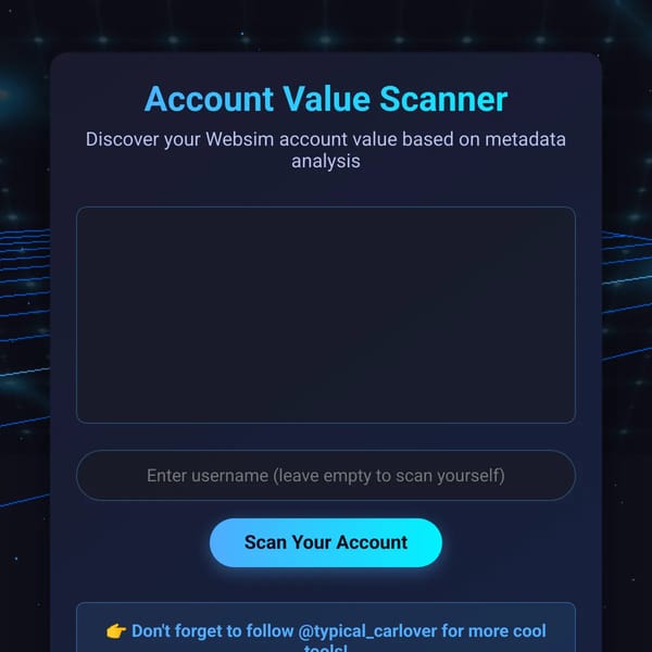 Account Value8 Scanner
