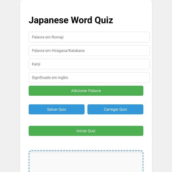 Make your own Japanese Quiz Flashcard Kanji