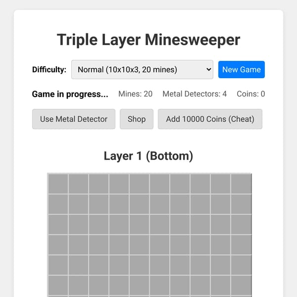 Multi Layered Minesweeper