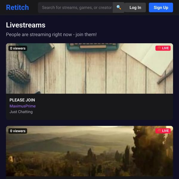 Retitch - Live Streaming Platform