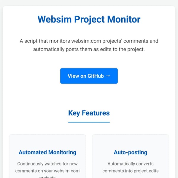 Websim Project Monitor