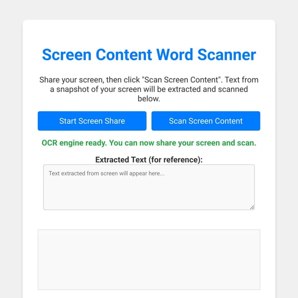 Screen Recording Word Scanner