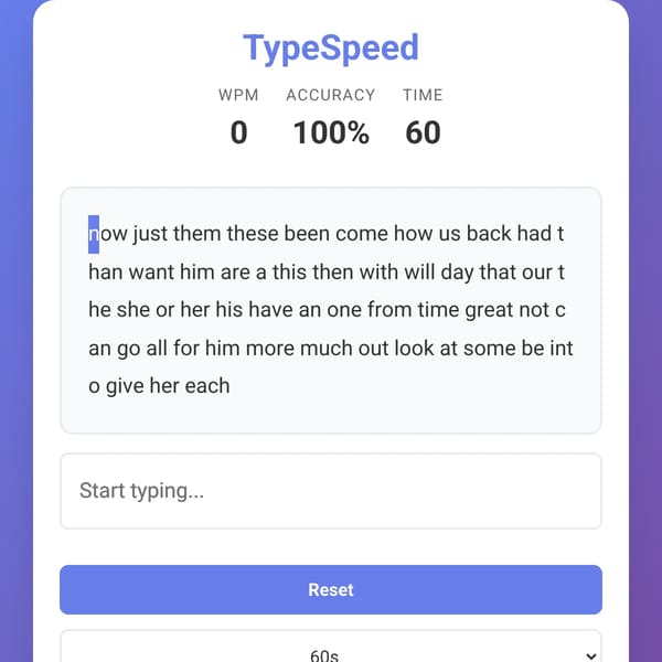 TypeSpeed - Typing Test