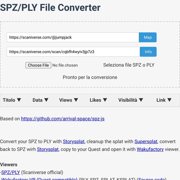 SPZ/PLY gaussian splat converter