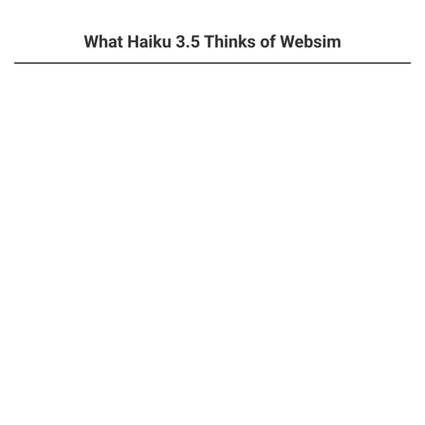 What Haiku 3.5 Thinks of Websim