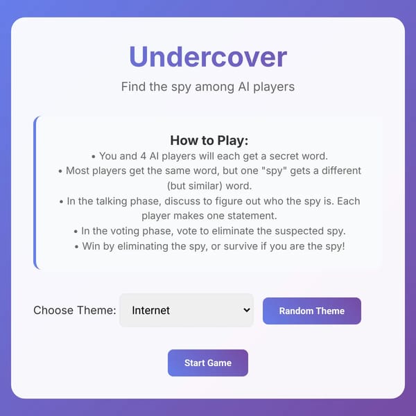 Undercover - Play with AI
