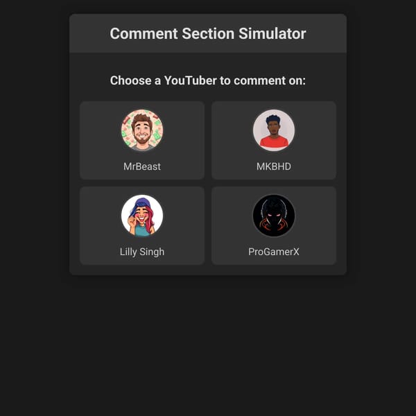 Comment Section Simulator