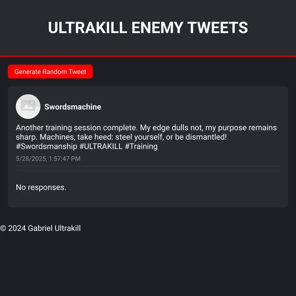 ULTRAKILL social media that just happens to use tweets in its branding.