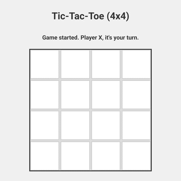 Accessible Tic-Tac-Toe (4x4)