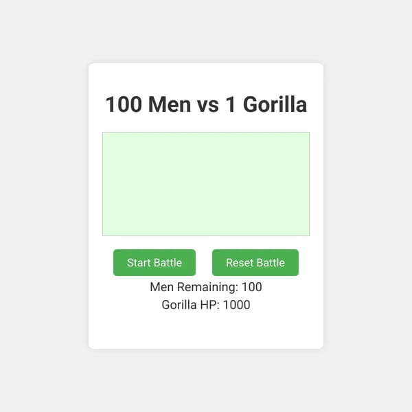 100 Men vs 1 Gorilla