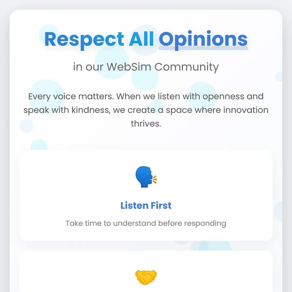 Respect in WebSim