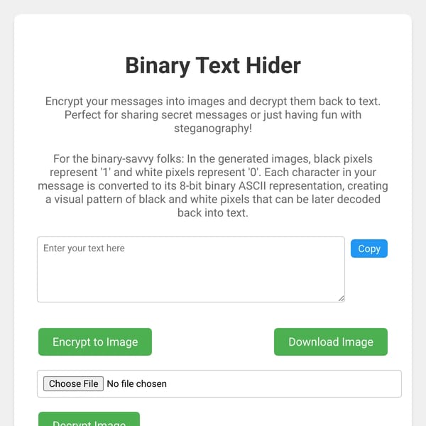 Binary Text Hider