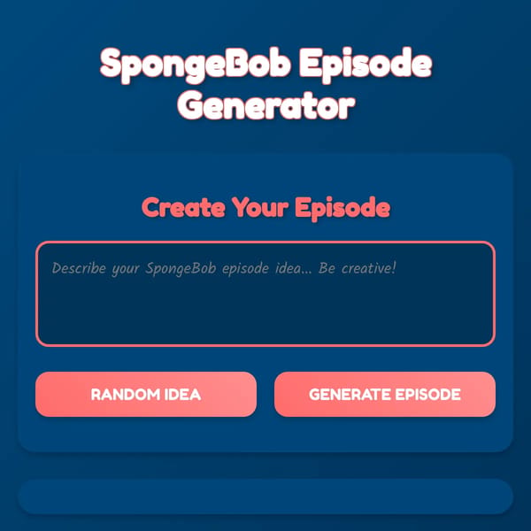 SpongeBob Episode Generator ( Recovered)