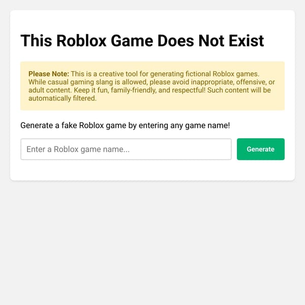 This Roblox Game Does Not Exist