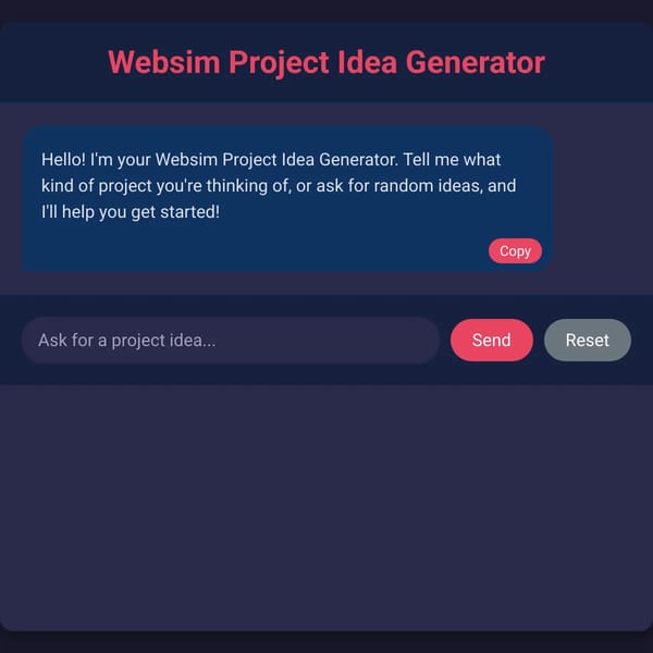 Websim Project Idea Generator