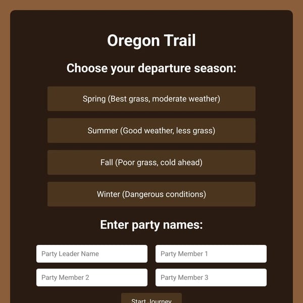 Oregon Trail Lite