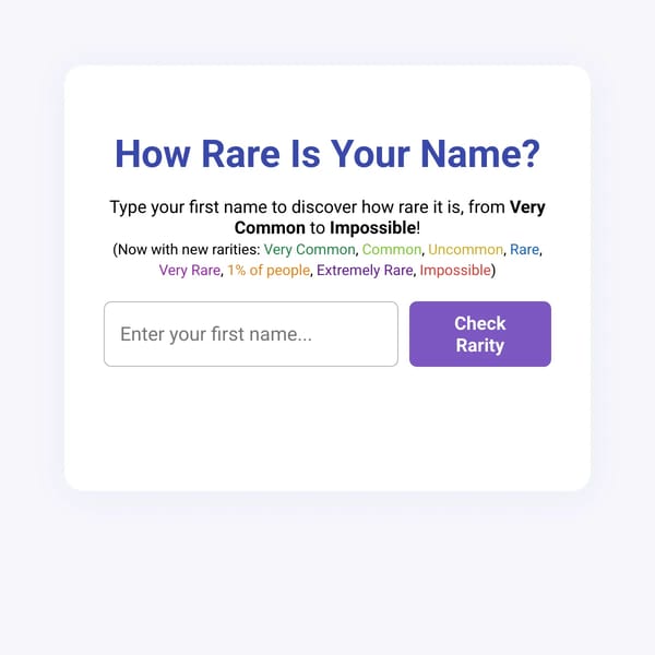 How Rare Is Your Name?