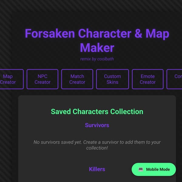 Forsaken Character & Map Maker