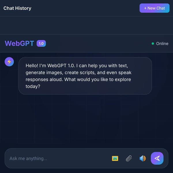 WebGPT 1.0 - Next Generation AI