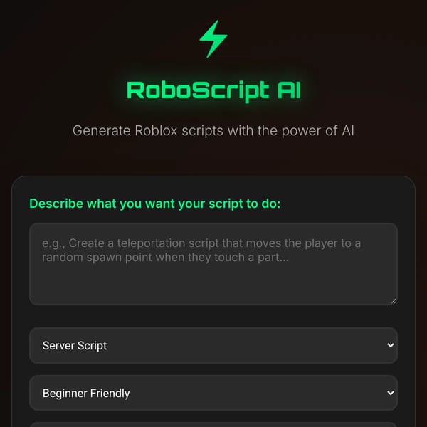 Roblox Script Generator - AI Powered