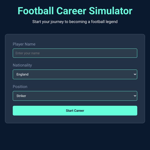 Football Career Simulator