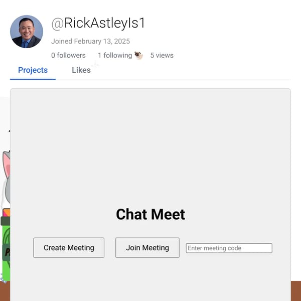 User Profile Page with Comments and Projects