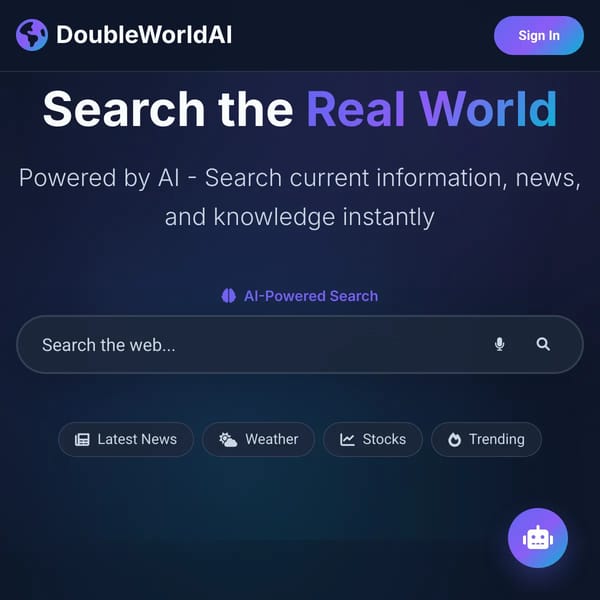DoubleWorldAI - Intelligent Search Engine