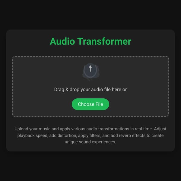 Audio Transformer (made in 3 minutes)