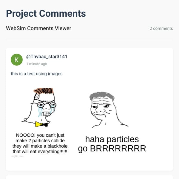 WebSim Comments Viewer Template