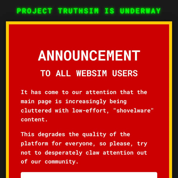 (SATIRE) websim shovelware is lazy
