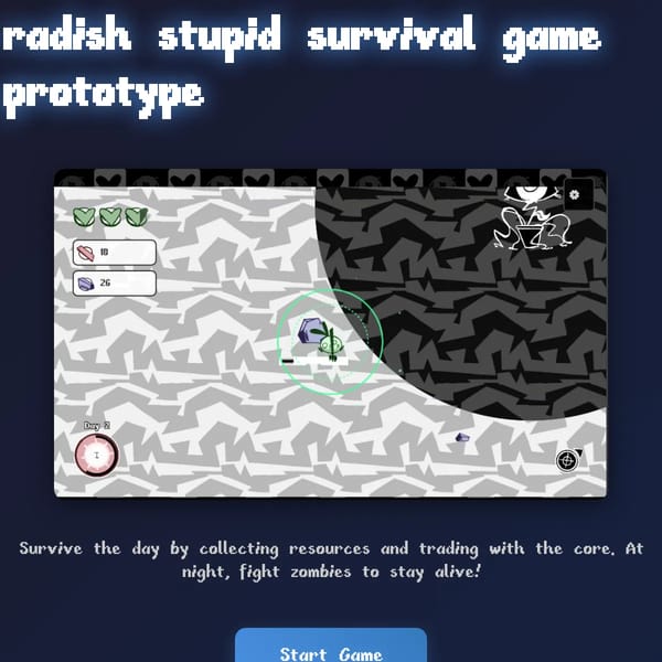 (WIP) radish stupid survival game prototype