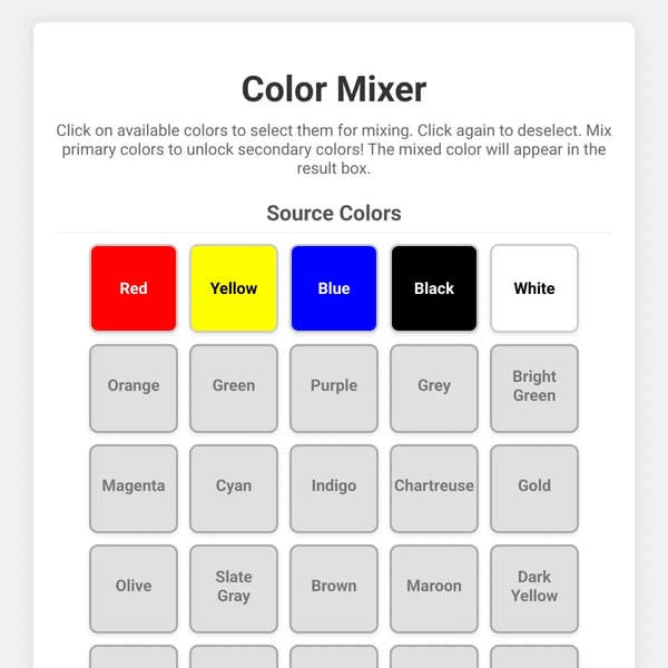 Color Mixer Game