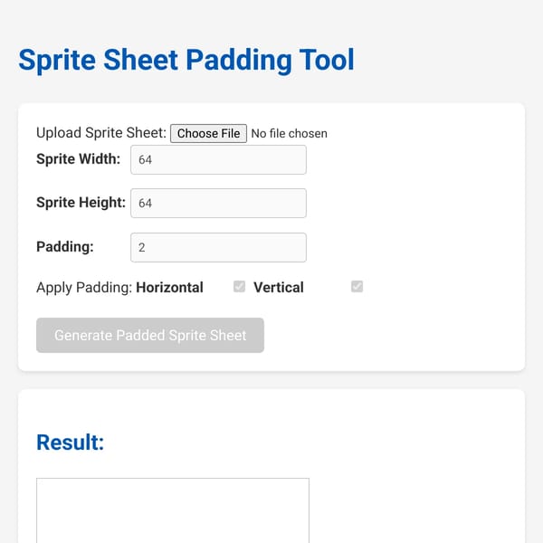 Sprite Sheet Padding Tool