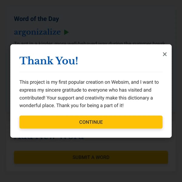 Webinary Dictionary