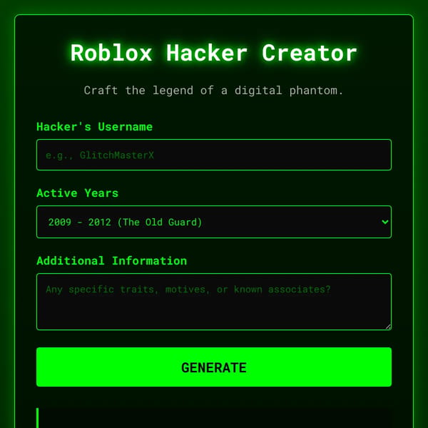 Roblox Hacker Creator