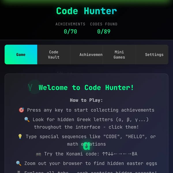 Code Hunter - Achievement Game