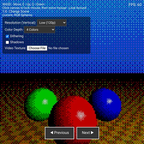 8-bit 3D Raytracer (original by @BookwormKevin)
