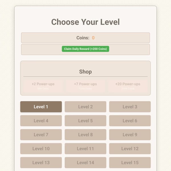 2048 Challenge Levels