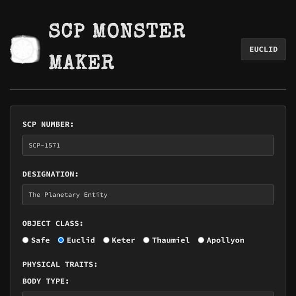 SCP Monster Maker