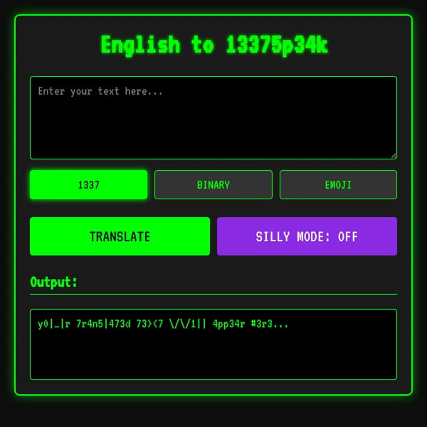 English to Leetspeak