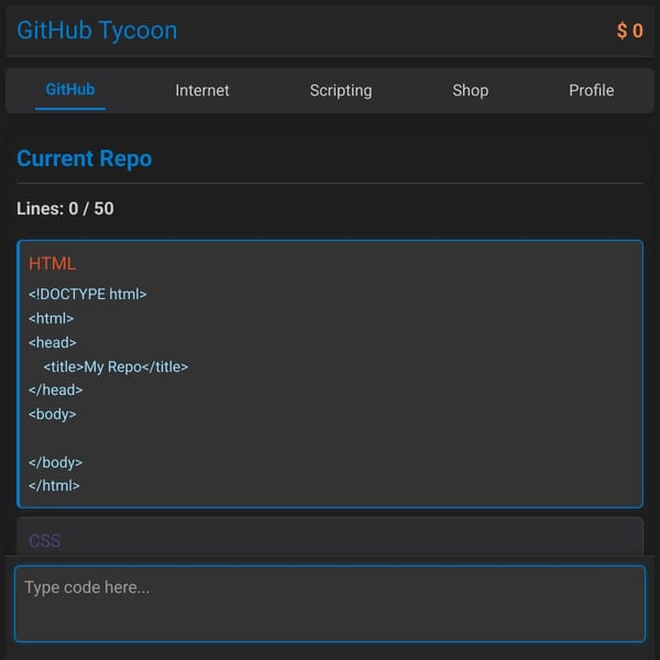 GitHub Tycoon