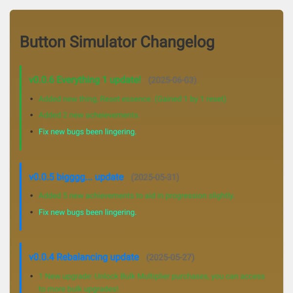 Button Simulator Changelog