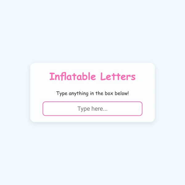 Inflatable Letters