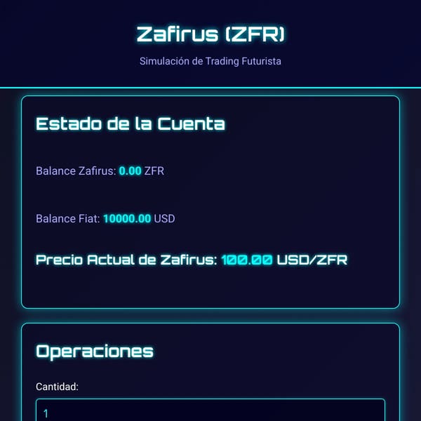 Zafirus - Trading Simulation