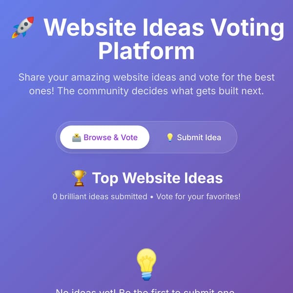 Website Ideas Voting Platform