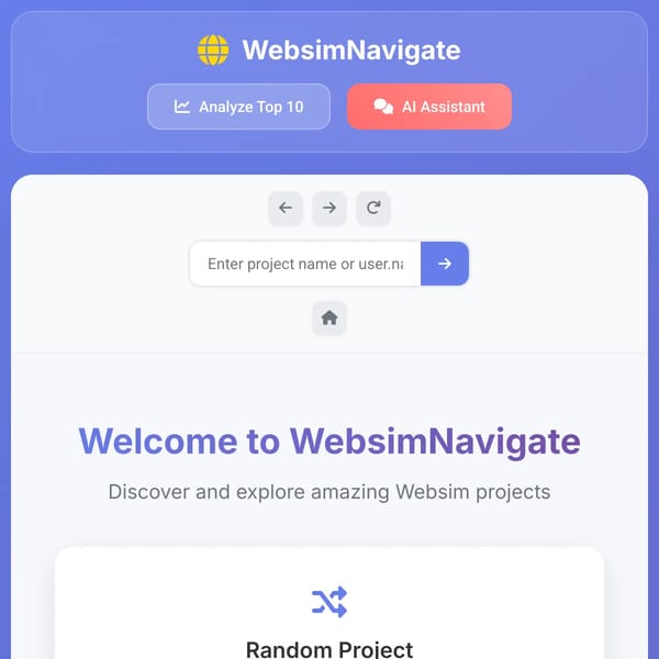 WebsimNavigate - Discover & Navigate Websim Projects