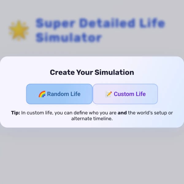 Super Detailed Life Simulator But Fixed