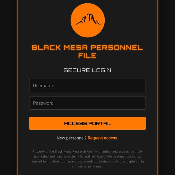 Black Mesa Personnel Portal